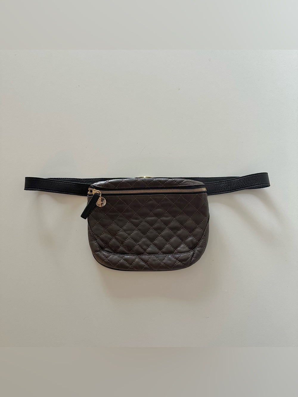 Clare V. Vivier Brown Taupe Quilted Leather Belt Bag Purse Minimalist

Good used